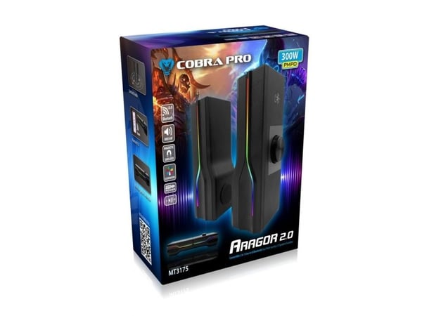 Media-Tech COBRA PRO ARAGOR 2.0 MT3175 - Høyttalere - for PC - trådløs - Bluetooth - 8 watt (Total) - toveis