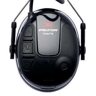 3M Peltor ProTac III MT13H221A - Hodetelefoner - hodebånd - loddrett - kablet - 3,5 mm jakk - lydisolerende - svart