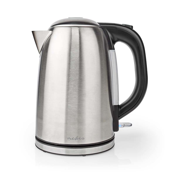 Nedis KAWK350EAL, 1,7 l, 2200 W, Sort, Sølv, Rustfritt stål, Vannivåindikator, Filtrering