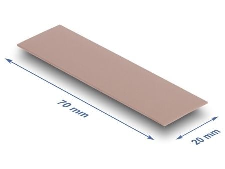 Delock - Värmeledande platta - ledande, 70 x 20 x 0,75 mm, för M.2-moduler, 3,0 W/mK, icke-silikon - rosa