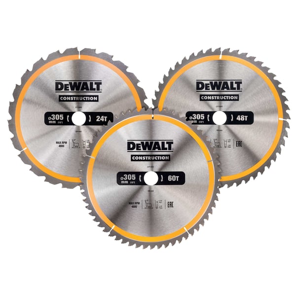 DeWalt DT1964-QZ pyörösahanteräsarja 305 mm, 3 kpl