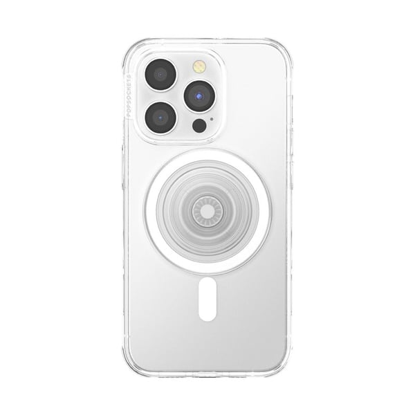 PopSockets PopGrip - Fingergrep/stativ for mobiltelefon - MagSafe, rund - blank