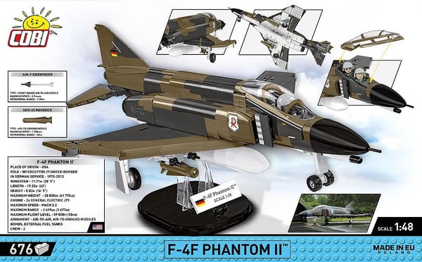 COBI F-4F Phantom II, Byggsats, 8 År, 676 styck