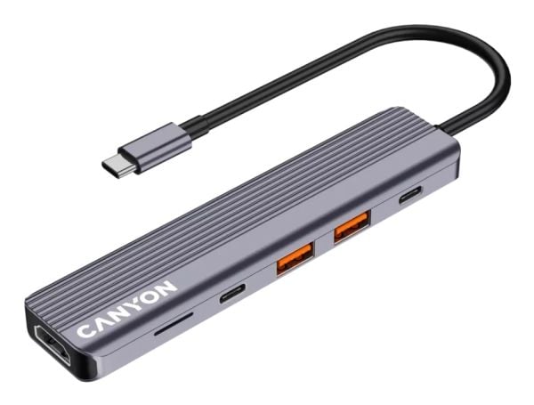 Canyon DS-17, USB Type-C, HDMI, USB 3.2 Gen 1 (3.1 Gen 1) Type-A, USB Type-C, MicroSD (TransFlash), 10000 Mbit/s, 60 Hz, 3840 x 2160 piksler