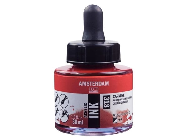 Amsterdam Acrylic Ink Bottle 30 ml Carmine 318