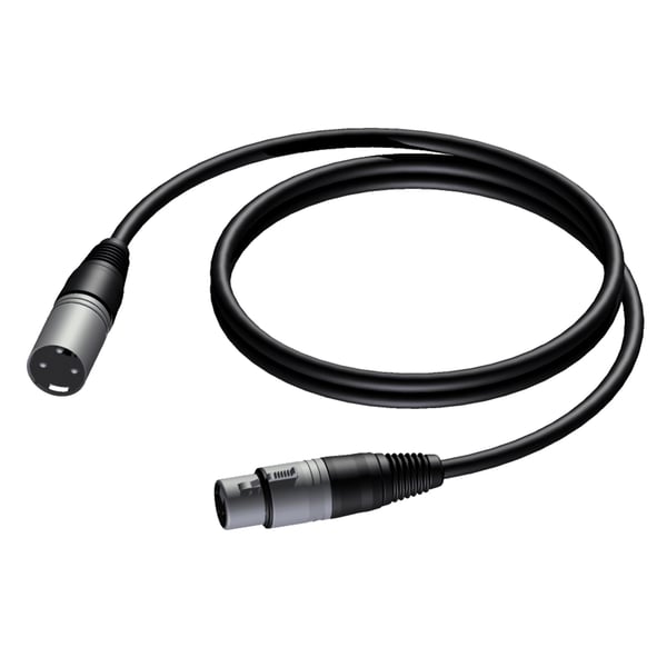Procab Basic series CAB901 - Lydkabel - 0.23 mm² - XLR3 hann til XLR3 hunn - 5 m - skjermet - svart