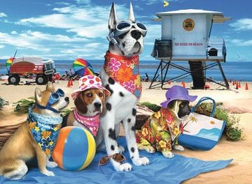 Ravensburger No dogs on the beach, 100 styck, Djur, 6 År