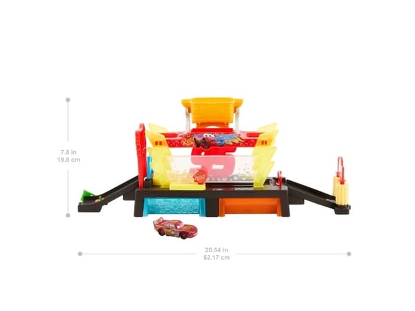 Disney Pixar Cars Disneyn ja Pixarin Cars Color Changers Race Ready -autopesulalelupakkaus ja väriä vaihtava Salama McQueen, Ajoneuvo ja ratasetti,...