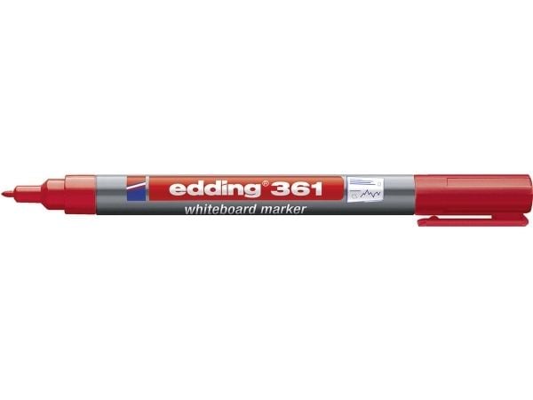 Edding 361, 1 stk, Röd, Projektilspids, Grå, Röd, Rund, 1 mm