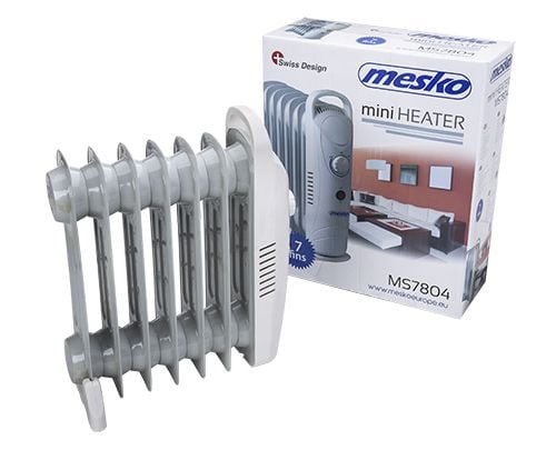 Mesko Home MS7804, Elektrisk oljevärmare, Olja, Olja, inomhus, Vit, 700 W
