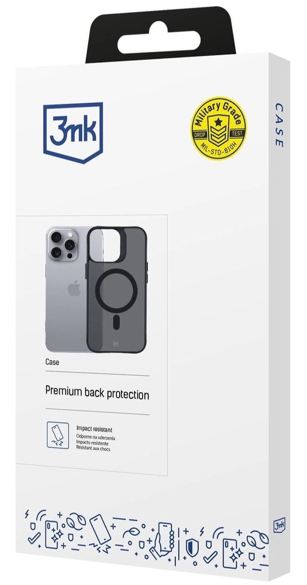 3MK Smoke MagCase, Suojus, Apple, 17,5 cm (6.9"), Harmaa, Läpinäkyvä