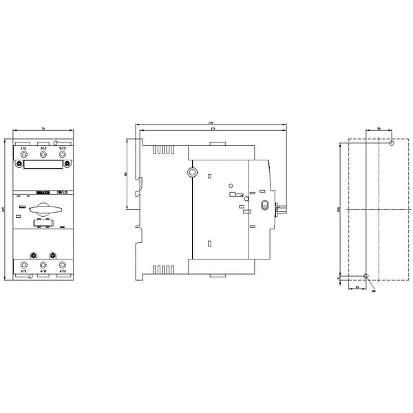 Siemens 3RV2341-4FC10 tehokytkin 1 kpl kytkentäjännite (maks.) 690 V/AC (L x K x S) 70 x 165 x 176 mm