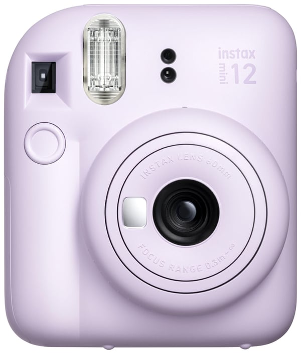 Fujifilm Mini 12, 0,3 - 2,2 m, 7 sek./puoli, 1/2 sek./puoli, 0,37x, AA, 1,5 V