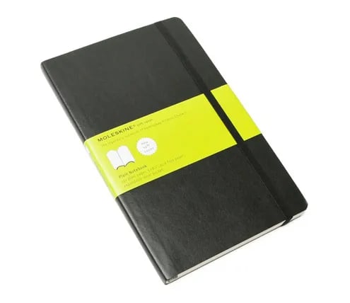 Moleskine Classic, Monokromatiskt, Svart, 192 ark, Mätt, Mjukt omslag, Vuxen