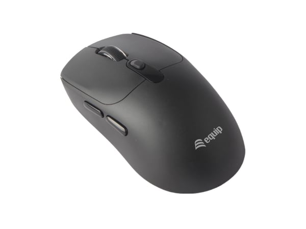 Equip 245123, Ambidextrous, Optisk, Trådlös RF + Bluetooth, 1600 DPI, Svart