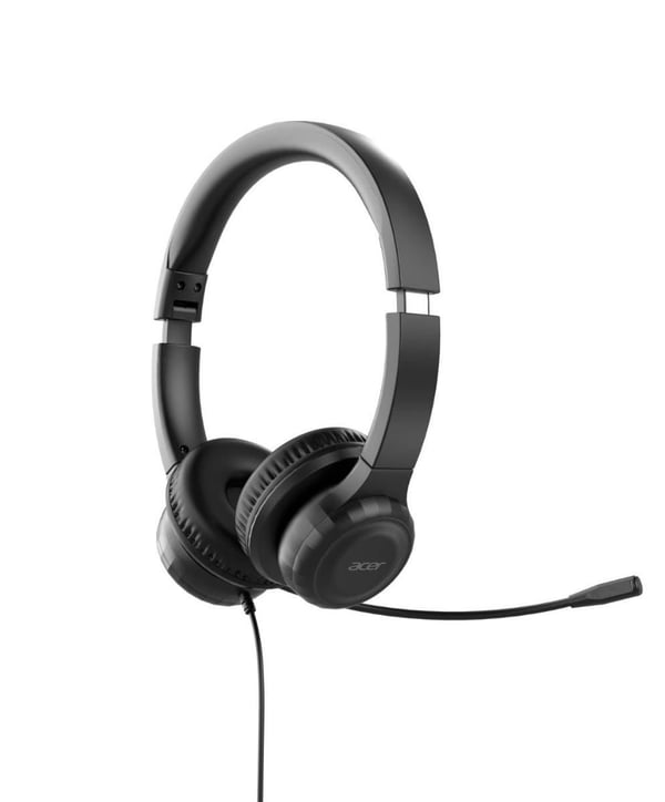 Acer AHW154 - Headset - fullstorlek - kabelansluten - svart