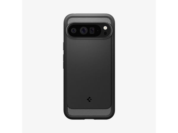 Spigen Rugged Armor Pro - Matkapuhelimen takakuori - karkea - termoplastinen polyuretaani (TPU) - mattamusta - Google Pixel 9 Pro XL:lle