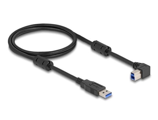 DeLOCK 81108 USB-kaapeli, tyyppi A – tyyppi B, 5 Gbps, 1 m, 90° oikealle taivutettu