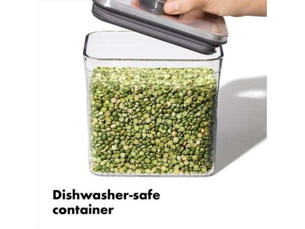 OXO 3118400, Universell Container, 1 l, Plast, Silikon, Rustfritt stål, Gjennomsiktig, Avtagbart lokk, firkant