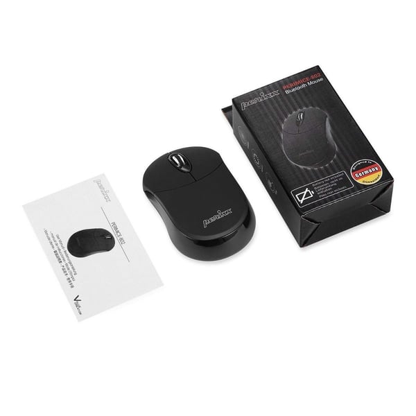 Perixx PERIMICE-802, Ambidextrous, Optisk, Bluetooth, 1000 DPI, Svart