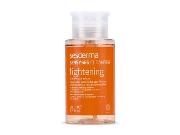Sesderma Sensyses Cleanser Lightening, Sminke rense lotion, Kvinner, Alle hudtyper, Fuktighets krem, Rebalanserende, Shine (lys), 200 ml, Flaske