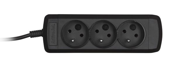 Activejet 3GNU - 3M - C, 3 m, 3 AC-utgångar, inomhus, Typ E (FR), Typ E, Plast