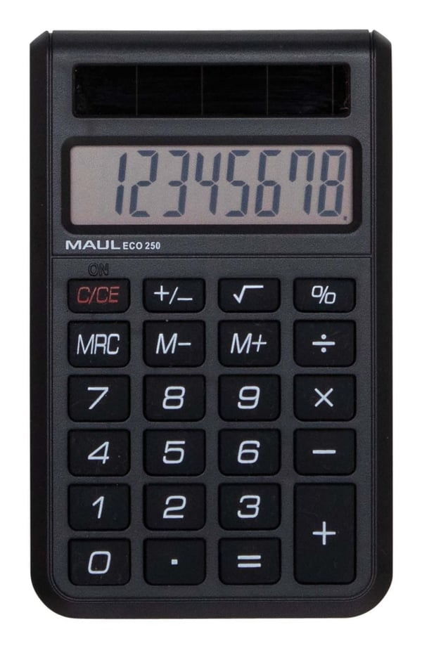 MAUL ECO 250, Tasku, Perus, 8 lukua, 1 linjat, Aurinko, Musta