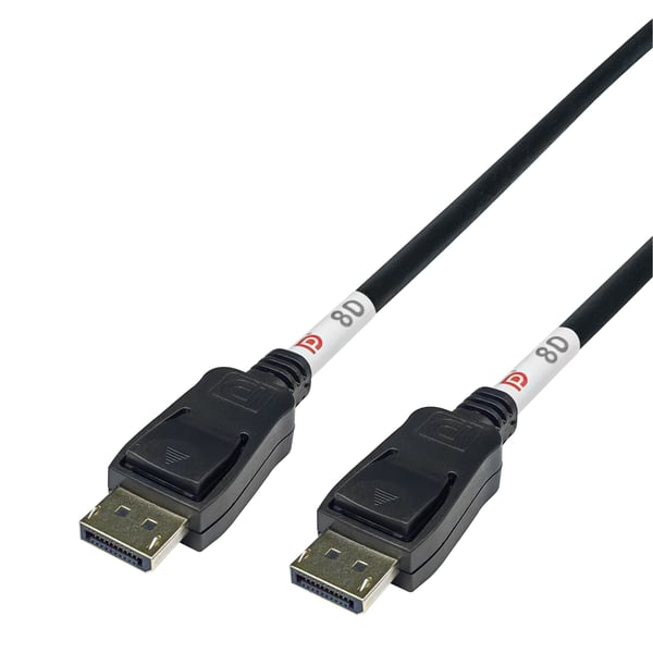 DELTACO - DisplayPort-kabel - DisplayPort (hann) til DisplayPort (hann) - DisplayPort 2.1 - 1 m - VESA DP80 Sertifisert, 8 K 85 Hz (7680 x 4320) st...