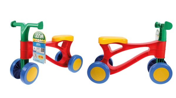 Lena My First Scooter Multicoloured, 1,5 år, 4 hjul, Blå, Grønn, Oransje, Rød