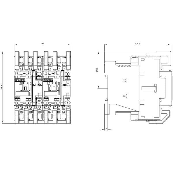Siemens 3RA2324-8XB30-2BB4 Kääntymissuojausyhdistelmä 3 x katkaisija 690 V/AC 11 A 1 kpl 1 kpl