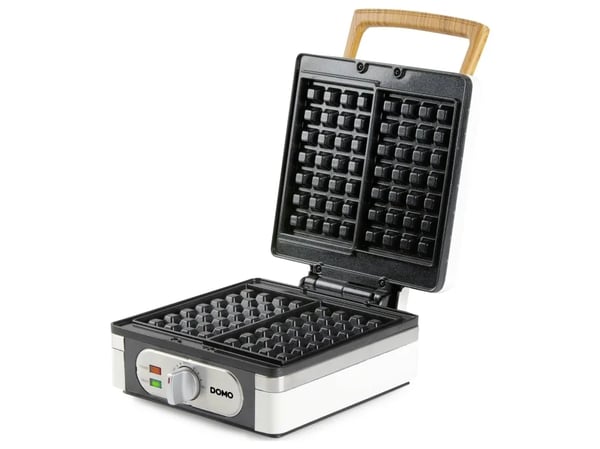 DOMO DO9274W Våffeljärn, 1400W, 2 stora våfflor, temperaturreglering
