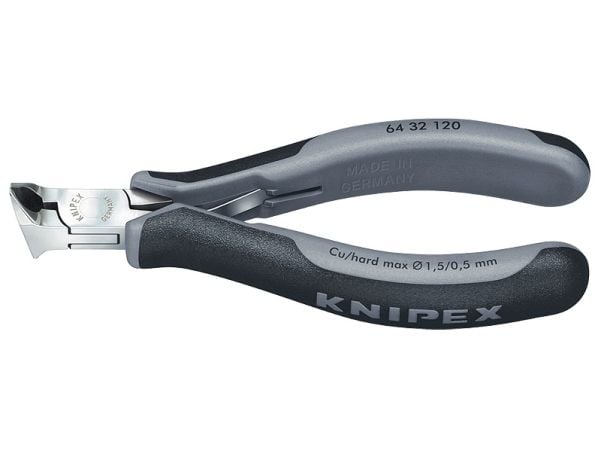 Knipex 64 32 120 ESD, Pihdit, Terästä, Muovi, Musta, Harmaa, 120 mm, 92 g