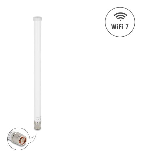 Delock - Antenn - dipol - Wi-Fi - 6.6 dBi - rundstrålande - utomhus, skruvmontering