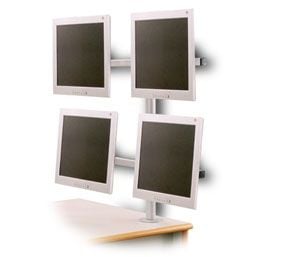 EDBAK SV07 - Monteringssett (skrivebordsmontering) - for 4 LCD-skjermer - svart - skjermstørrelse: 19"-27" - skrivebordsmonterbar