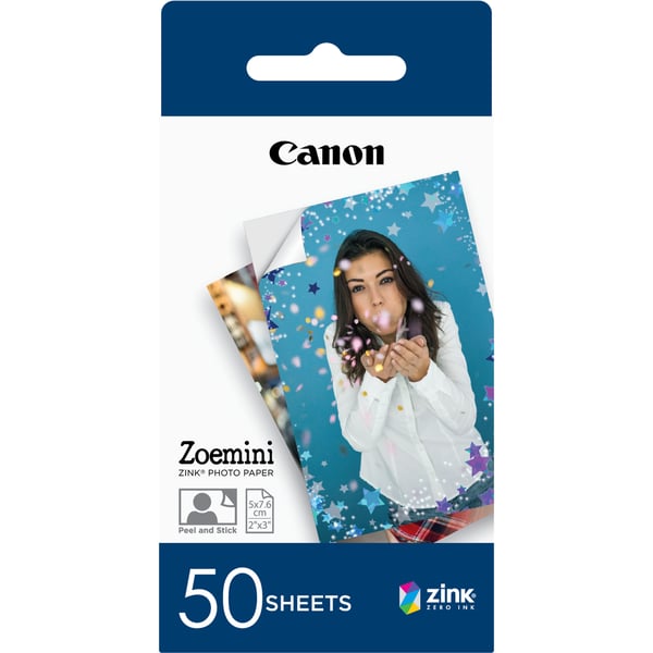Canon ZINK - Självhäftande - 50 x 76 mm 50 ark fotopapper - för Canon Zoemini; ivy CLIQ+2, CLIQ2; Zoemini C, S, S2