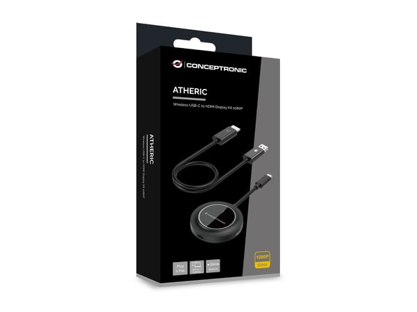 Conceptronic ATHERIC01B langaton USB-C-HDMI-sovitin 1080P 60 Hz, 30 m