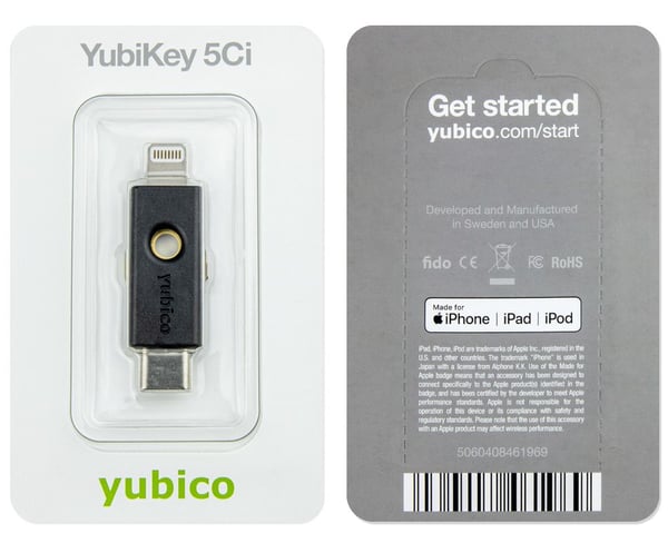 Yubico YubiKey 5Ci - USB-C/lyhyt turva-avain - Yubico YubiKey 5Ci - USB-C/lyhyt turva-avain