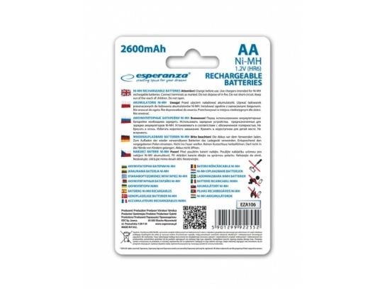 Esperanza EZA106 - Batteri 4 x AA / HR6 - NiMH - (ladbare) - 2600 mAh