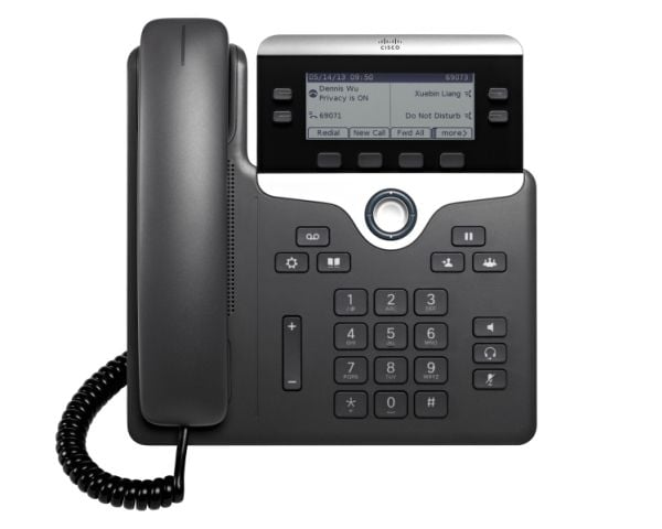 Cisco 7821, IP Phone, Musta, Hopea, Johdollinen puhelin, Polykarbonaatti, Pöytä/Seinä, 2 linjat