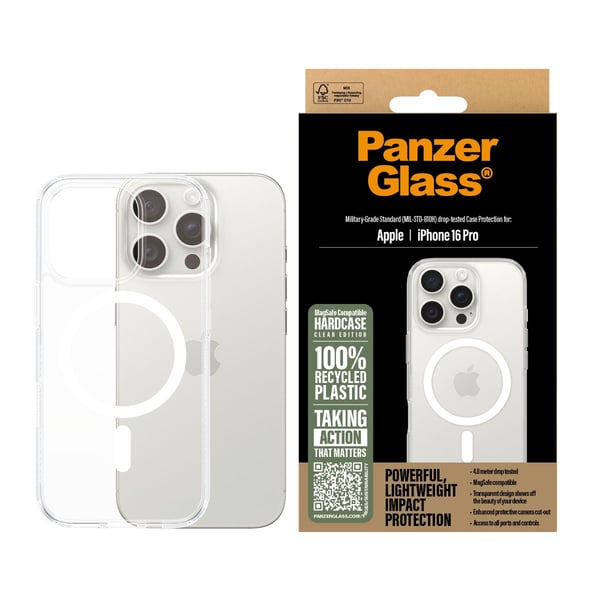 PanzerGlass HardCase läpinäkyvä w. Valkoinen MagSafe iPhone 16 Pro suojakotelo läpinäkyvä Apple iPhone 16 Pro