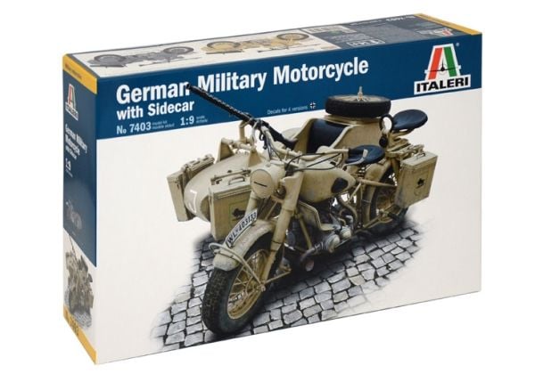Italeri 7403, Militär motorcykelmodell, Monteringssats, 1:9, Tysk militär motorcykel, Alla kön, Plast