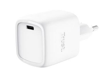 Trust Maxo - Strømadapter - kompakt - 30 watt - Power Delivery 3.0 + PPS (USB-C) - på kabel: USB-C - hvit