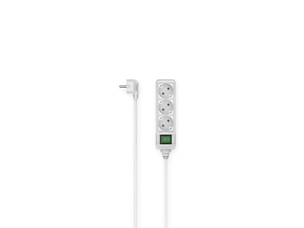 Hama 00223001, 1,4 m, inomhus, Vinklad, Vit, 3 AC-utgångar, 1 styck