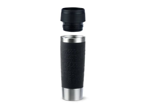 EMSA Travel Mug Classic N2022000, musta, ruostumaton teräs, silikoni, ruostumaton teräs, polypropeeni (PP), 4 h, 8 h