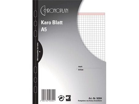 Chronoplan - Ark - A5 (148 x 210 mm) - 50 ark - rutet - 6 hull - for P/N: 50101, 50102, 50103, 50163, 50167, 50172, 50173, 50830, 50831