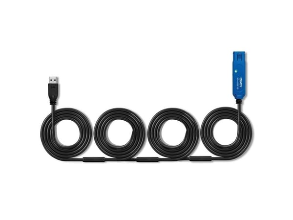 Lindy 43362, 30 m, USB A, USB A, USB 3.2 Gen 1 (3.1 Gen 1), 5 Gbit/s, Svart, Blå