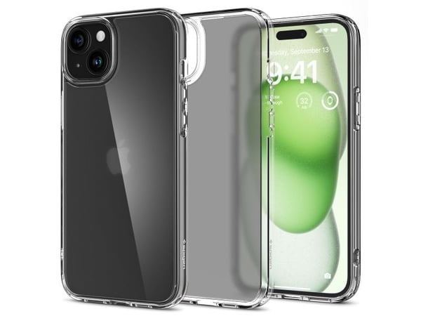 Spigen Ultra Hybrid - Baksidedeksel for mobiltelefon - polykarbonat, termoplast-polyuretan (TPU) - frostklar - for Apple iPhone 15 Plus
