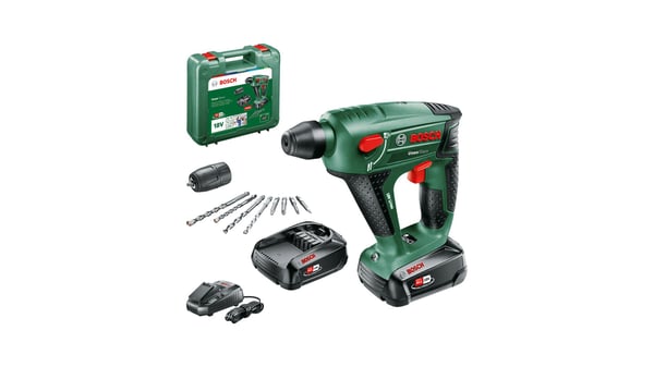 Bosch Uneo Maxx - Roterende hammer - trådløs - 3-modus - SDS-Quick - 0.6 joule - 2 batterier - 18 V