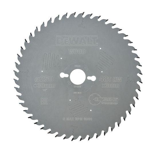 DeWALT DT4323-QZ Extreme Cirkelsågklinga för Trä - 250 mm - 48T