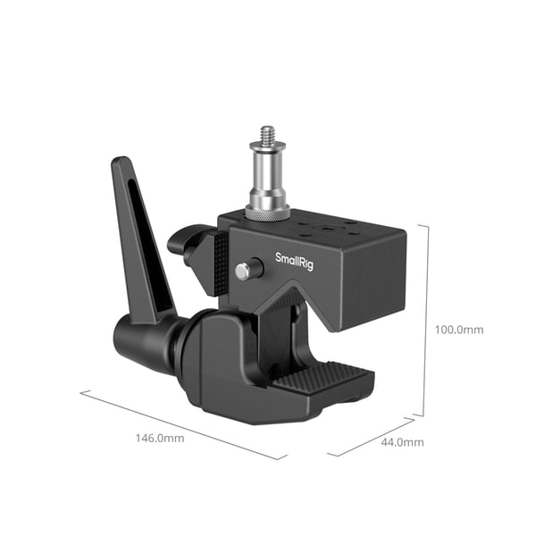 SmallRig 4861, Kiinnityspuristin, musta, Alumiini, 1/4-20, 3/8-16", 100 mm, 146 mm